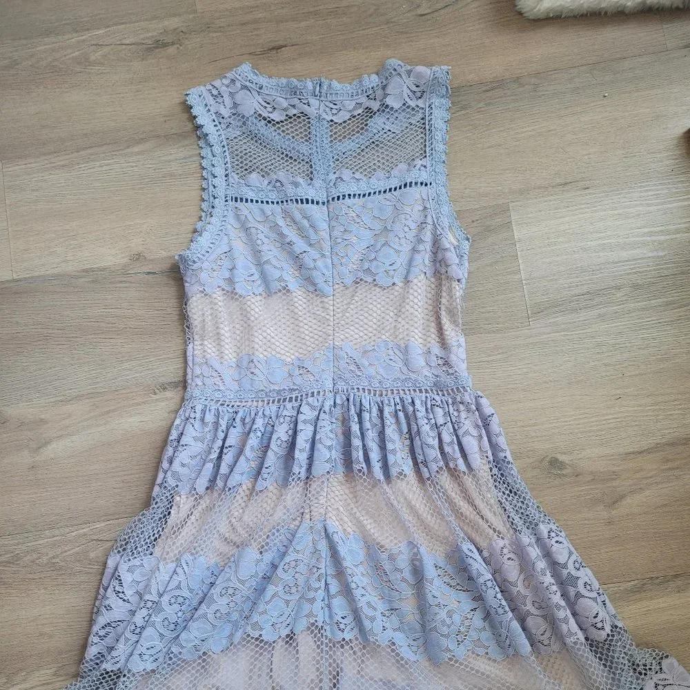 Altar'd State Dress Cream and Blue Lace and Tulle Small - Picture 7 of 7